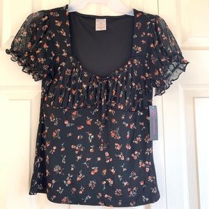 NEW Black Floral Top